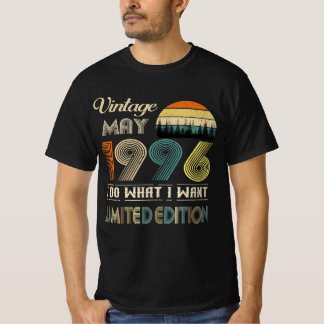 Vintage Maj 1996 T-Shirt - Retro Stil Birthday