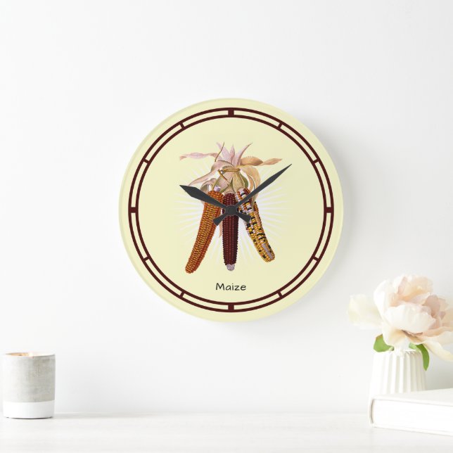 Vintage Maj eller majsfrukt Stor Klocka (Hem)