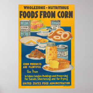 Vintage Maj Food Användas Poster
