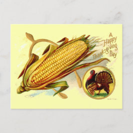Vintage Maj Wishbone & Turkey Thanksgiving Helg Vykort