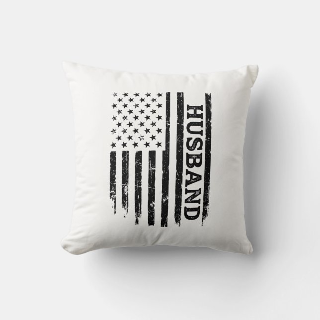 Vintage Make Husbands Patriotiska Flagg Shirt Desi Kudde (Framsida)