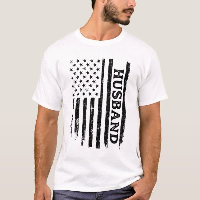 Vintage Make Husbands Patriotiska Flagg Shirt Desi T (Framsida)
