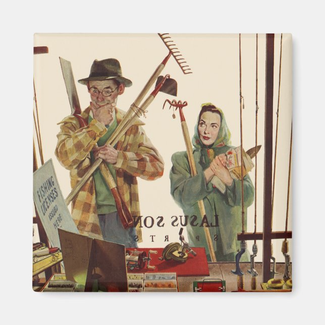 Vintage Make och maka med  Verktyg Magnet (Framsidan)