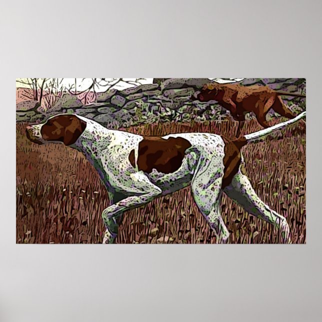 Vintage - målad pekare Poster (Framsidan)