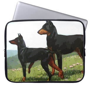Vintage Målade Dobermann Datorfodral