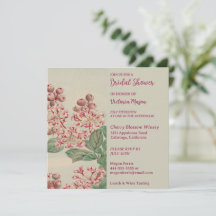 Vintage Målade Trädgård Bröllopsdusch Inbjudan