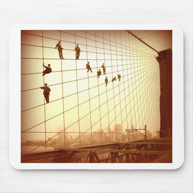 Vintage målare Brooklyn Bridge Musmatta (Framsidan)