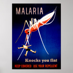 Vintage Malaria klär dig. Poster