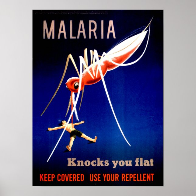 Vintage Malaria klär dig. Poster (Framsidan)