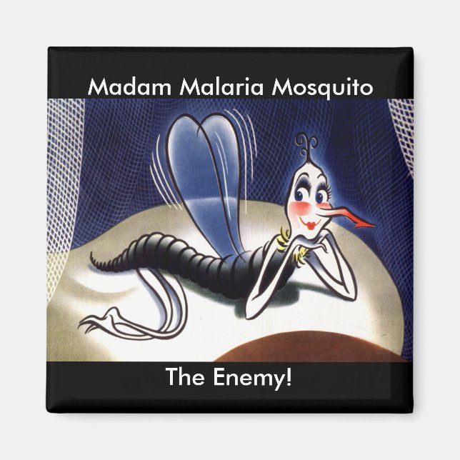 Vintage Malaria Mosquito Magnet (Framsidan)