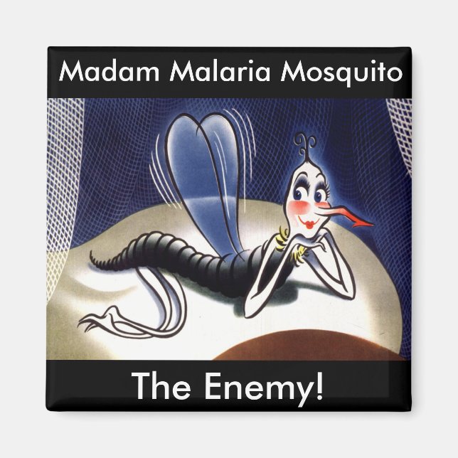 Vintage Malaria Mosquito Magnet (Framsidan)