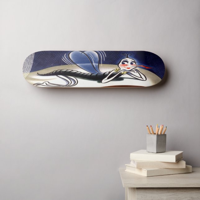 Vintage Malaria Mosquito Skateboard (Väggkonst (Horz))