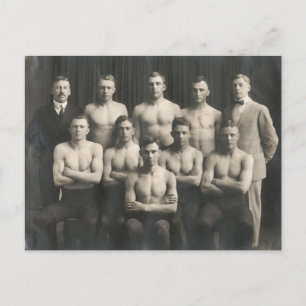 Vintage Male Wrestling Team Vykort