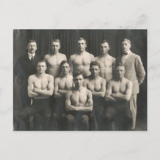 Vintage Male Wrestling Team Vykort