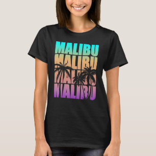 Vintage Malibu CA California Colorful Handflatan T Shirt