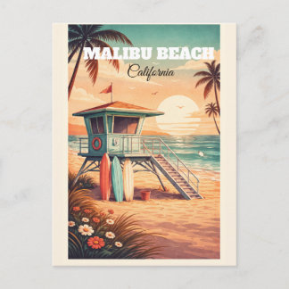Vintage Malibu Strand Kalifornien Resepostkort Helg Vykort