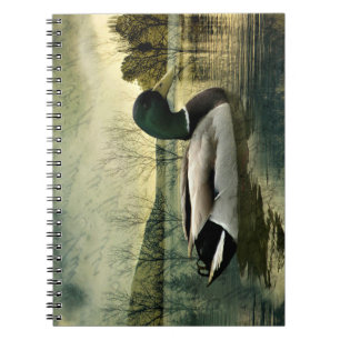 Vintage Mallard Anka Weasted-vykort Anteckningsbok
