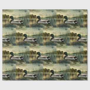 Vintage Mallard Anka Weasted-vykort Presentpapper