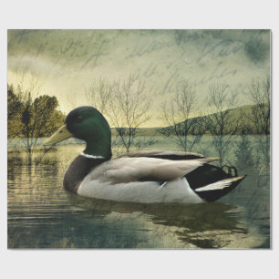 Vintage Mallard Anka Weasted-vykort Presentpapper
