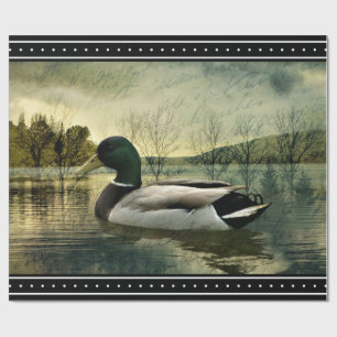 Vintage Mallard Anka Weasted-vykort Presentpapper