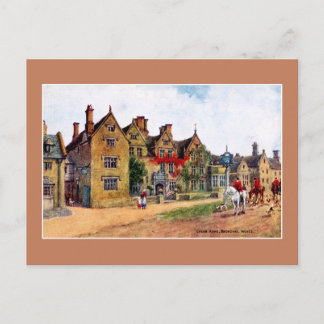 Vintage-målning Lygon Arms Broadway konst Vykort