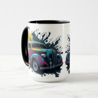 Vintage-målningssplatterbil Mugg