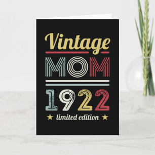 Vintage Mamma 1922 100th Birthday Gift Women Retro Kort