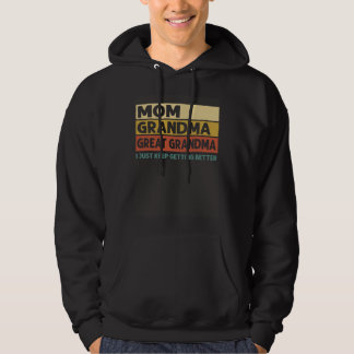 Vintage Mamma Mormor Farmor Jag Bliar Bättre Och B Hoodie