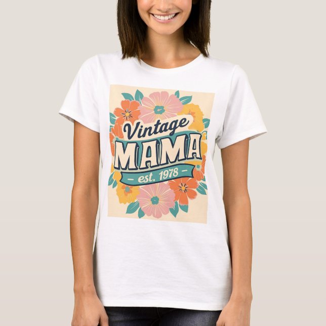 Vintage Mamma Retro Aesthetic T-Shirt - Classic 70 (Framsida)