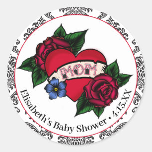 Vintage Mamma Tattoo-favoritmärke Runt Klistermärke