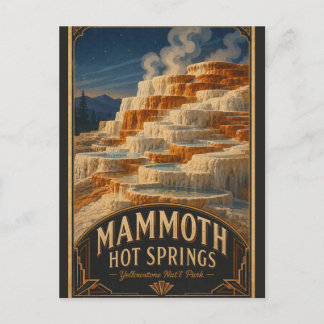 Vintage Mammoth Hot Springs Yellowstone Park Vykort