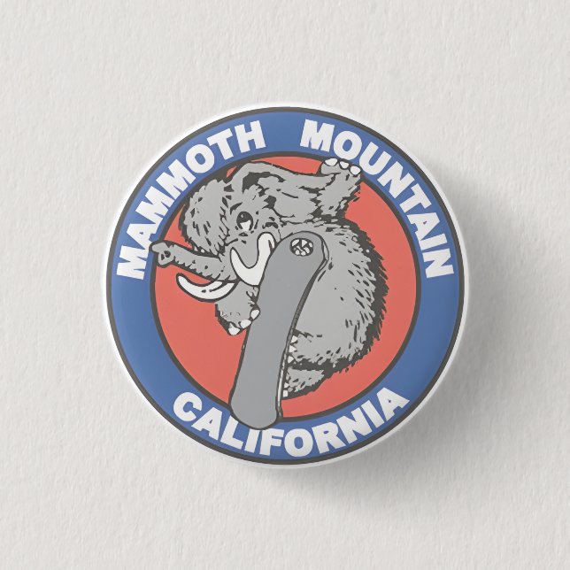 Vintage Mammoth Mountain Skidort berg present Knapp (Framsida)