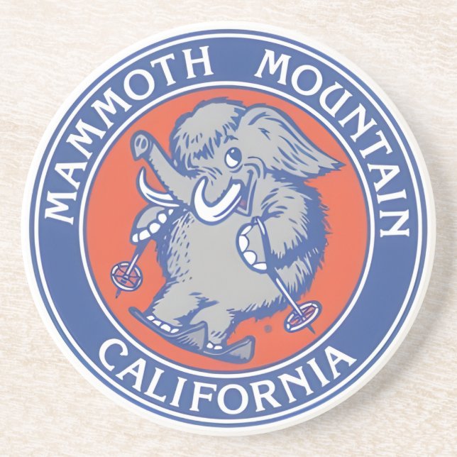 Vintage Mammoth Mountain Skidort berg present Underlägg (Framsidan)