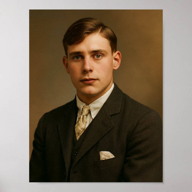 Vintage Man Foto Poster (Framsidan)