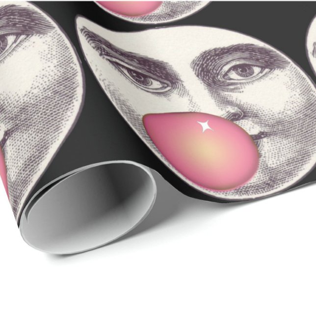 Vintage man i måne fullt ansikte bubblegum presentpapper (Skapare uppladdad)