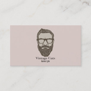 Vintage Man Retro Barber Shop Rakning & Frisyrer Visitkort