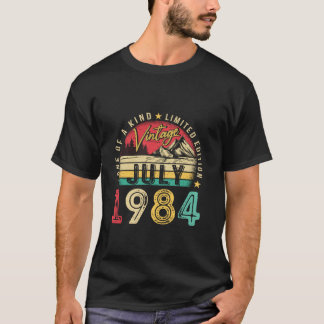 Vintage Manar 40-årig gåva från juli 1984 40:e T Shirt