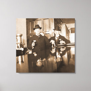 Vintage Manar Drinking Beer Photo Saloon Pub 1890 Canvastryck