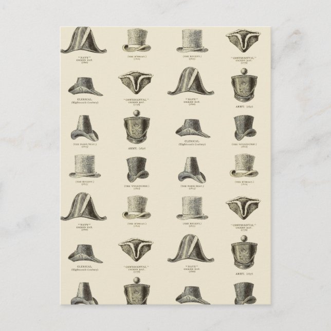 Vintage Manar Hats Vykort (Framsida)