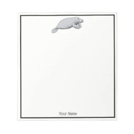 Vintage Manatee Teckning Anteckningsblock