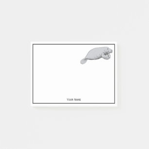 Vintage Manatee Teckning Post-it Block