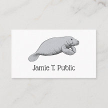 Vintage Manatee Teckning
