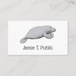 Vintage Manatee Teckning Visitkort
