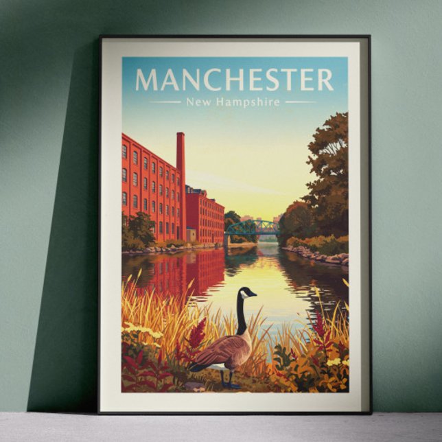 Vintage Manchester New Hampshire Poster (Skapare uppladdad)