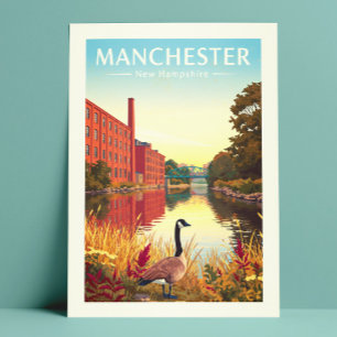 Vintage Manchester New Hampshire Vykort