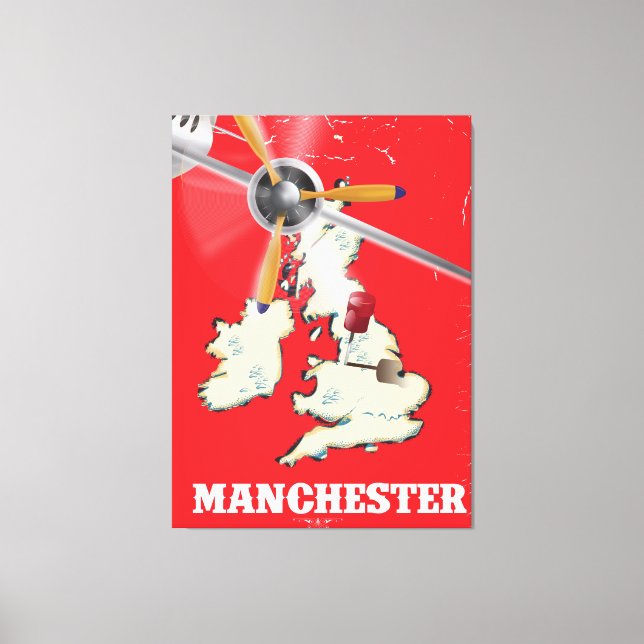 Vintage Manchester-resemalj Canvastryck (Framsida)