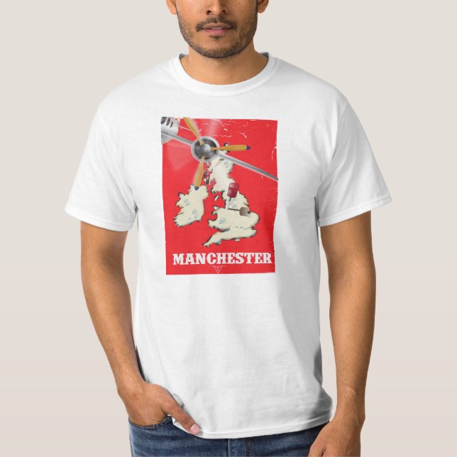 Vintage Manchester-resemalj T-shirt (Framsida)