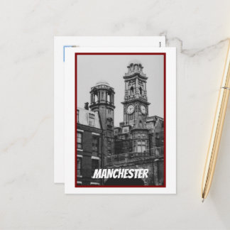 Vintage Manchester stadslandskap England 2001 Helg Vykort