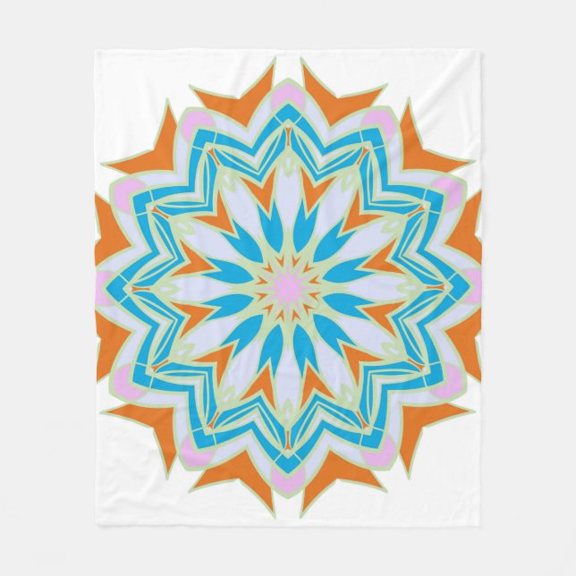 Vintage mandala, Blommigt mandala. Oriental mandal Fleecefilt (Framsidan)