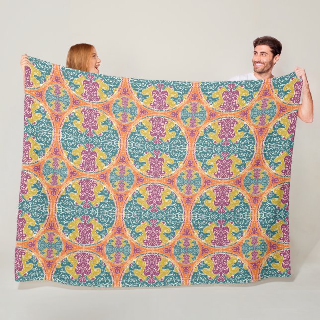 Vintage Mandala Mönster - Böhmen Chic 1 Fleecefilt (På plats)